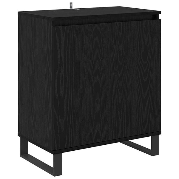 vidaXL Credenza Rovere Nero 60 x 35 x 70 cm Legno multistrato