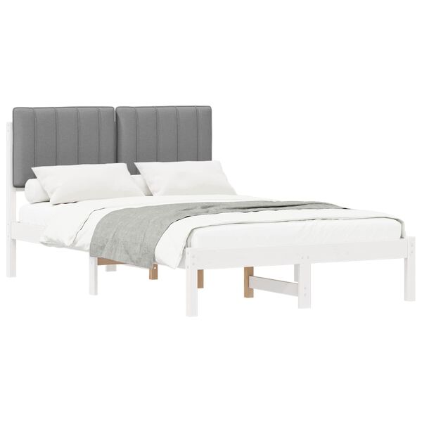 vidaXL Letto con Testiera Rivestita Grigio chiaro 120 x 190 cm
