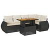 vidaXL Set Divano da Giardino 6 pz con Cuscini Nero in Polyrattan