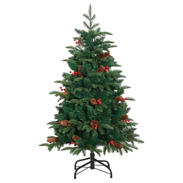 vidaXL Albero Natale Artificiale Incernierato con Pigne e Bacche 150cm