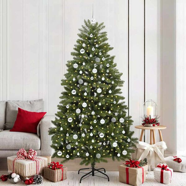 vidaXL Albero di Natale artificiale Verde 210 cm PVC e Metallo