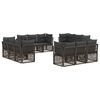 vidaXL Set Divano da Giardino 12 pz Grigio polyrattan
