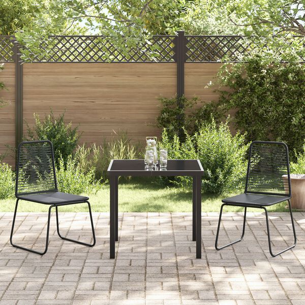 vidaXL Set da Pranzo per Giardino 3 pcs Nero