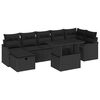 vidaXL Set Divano da Giardino con cuscino 8 pcs Nero Poly Rattan