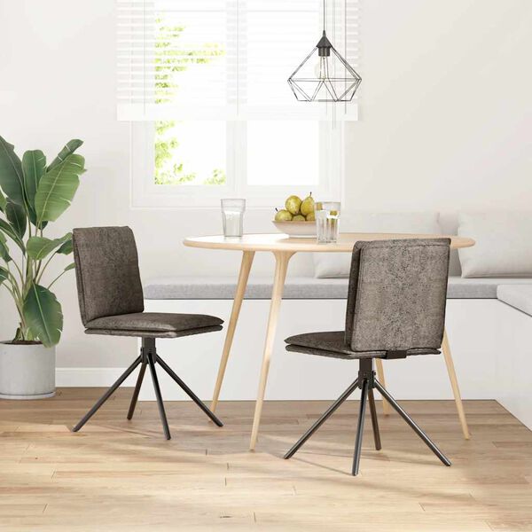 vidaXL Sedia da Pranzo Grigio Scuro in Similpelle Scamosciata