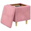 vidaXL Pouf contenitore con cuscino Rosa 40 x 40 x 45 cm Velluto