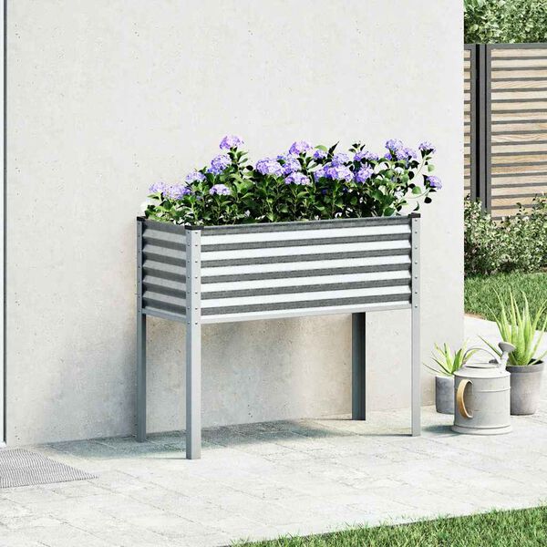 vidaXL Fioriera da giardino 100x45x90 cm in acciaio zincato