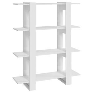 vidaXL Libreria/Divisorio Bianco Lucido 100x30x123,5 cm