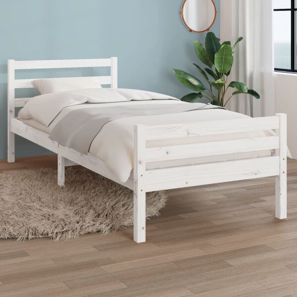 vidaXL Giroletto Bianco in Legno Massello 100x200 cm