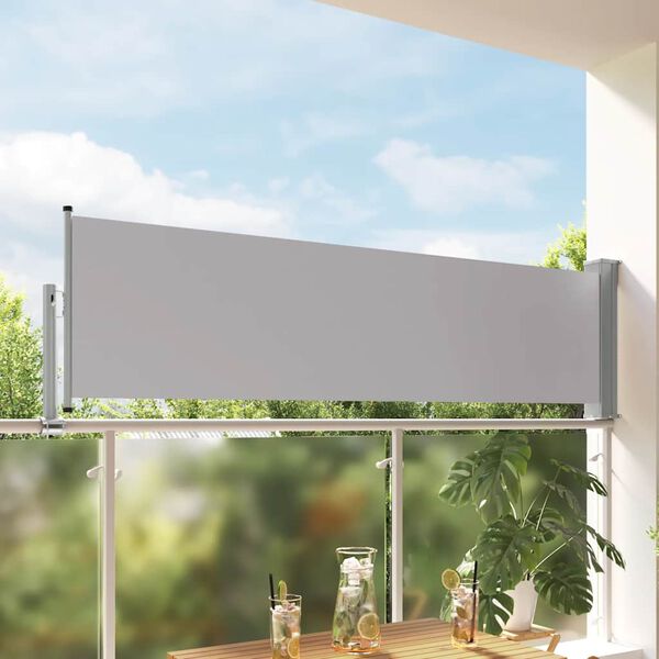 vidaXL Tenda Laterale Retrattile per Patio 80x300 cm Grigia