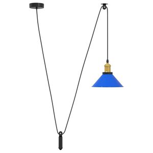 vidaXL Lampada a Sospensione Regolabile E27 Blu Scuro Ø22 cm Metallo