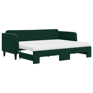 vidaXL Divano Letto Estraibile Materassi Verde Scuro 80x200 Velluto