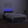 vidaXL Letto a Molle Materasso e LED Grigio Scuro 120x190cm in Tessuto