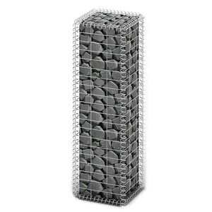 vidaXL Cesto Gabbione con Coperchio in Filo Zincato 100 x 30 x 30 cm