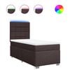vidaXL Giroletto a Molle con Materasso Marrone Scuro 80x200 cm Tessuto