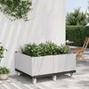 vidaXL Fioriera da Giardino con Ruote Bianca 100x80x54 cm in PP
