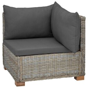 vidaXL Divano Angolare con Cuscini GENDT Rattan naturale Grigio Kubu
