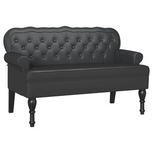 vidaXL Panca Chesterfield Nero 119.5 x 64.5 x 75 cm Pelle Sintetica