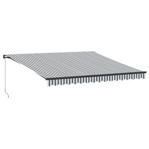 vidaXL Tenda da Sole Retrattile Manuale Antracite e Bianco 400x350 cm