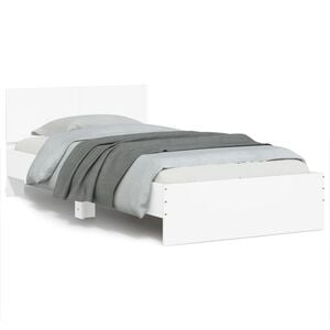 vidaXL Giroletto con Testiera Bianco 100x200 cm in Legno Multistrato