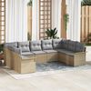 vidaXL Set Divano da Giardino con archiviazione 9 pcs Beige polyrattan