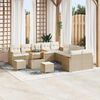 vidaXL Set Divano da Giardino con cuscino 13 pcs Beige Poly Rattan