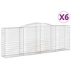 vidaXL Cesti Gabbioni ad Arco 6 pz 400x50x140/160 cm Ferro Zincato