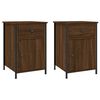 vidaXL Comodini Rovere Marrone 2 pz 40x42x60 cm Legno Multistrato