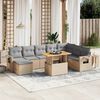 vidaXL Set Divano da Giardino 9 pz con Cuscini Beige in Polyrattan