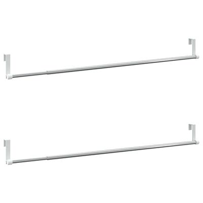 vidaXL Binari per Tende 2 pz Bianco e Argento 60-105 cm Alluminio