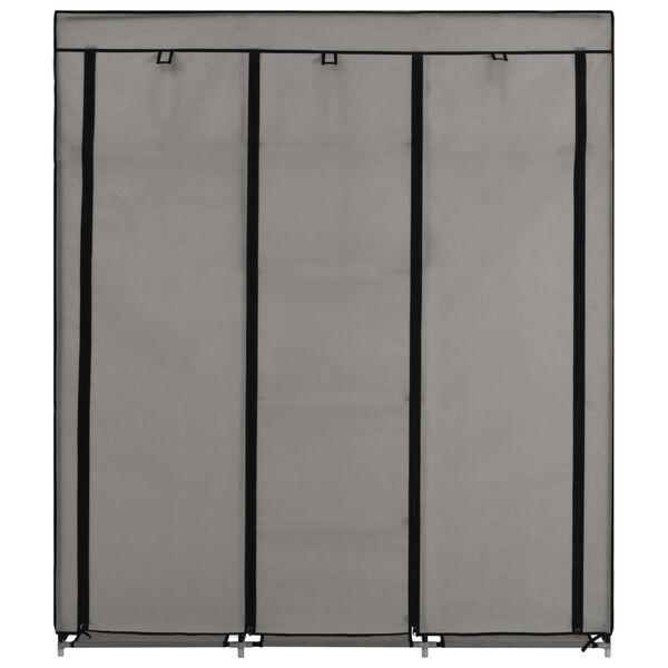 vidaXL Armadio con Scomparti e Aste Grigio 150x45x175 cm in Tessuto
