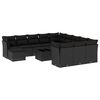 vidaXL Set Divani da Giardino 13pz con Cuscini Nero in Polyrattan