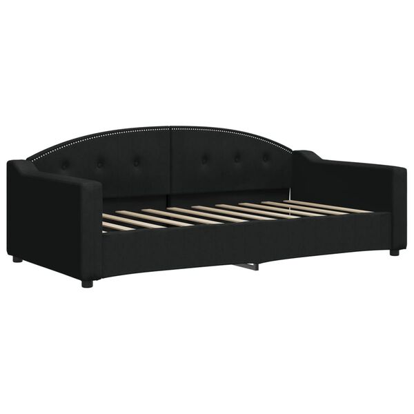 vidaXL Divano Letto Estraibile con Cassetti Nero 90x190 cm in Tessuto