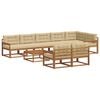 vidaXL Set di divani da esterno con cuscino 9 pcs Naturale e Beige