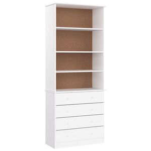 vidaXL Libreria con Cassetti ALTA Bianca 77x35x186,5 cm Massello Pino