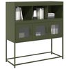 vidaXL Credenza Verde Oliva 100,5x39x107 cm Acciaio Laminato a Freddo