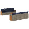 vidaXL Set Divani da Giardino 9 pz con Cuscini Grigio in Polyrattan