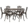 vidaXL Set da Pranzo per Giardino 7 pcs Bronzo 90 x 90 x 75 cm