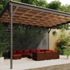 vidaXL Set Divani da Giardino 12 pz con Cuscini in Polyrattan Marrone