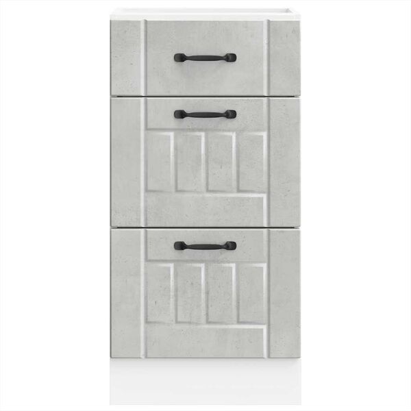 vidaXL Base da Cucina Lucca Grigio Cemento in Legno Multistrato