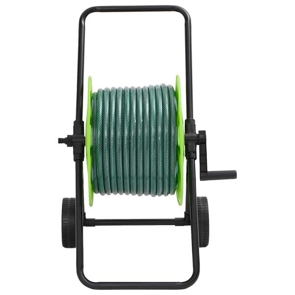vidaXL Carrello Avvolgitubo Verde con Set Raccordi Tubo 0,5" 30 m PVC