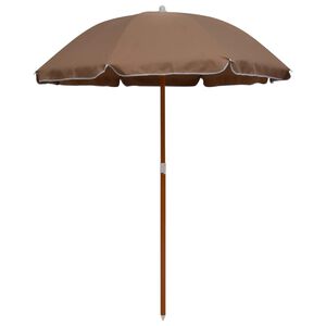 vidaXL Ombrellone da Giardino con Palo in Acciaio 180 cm Tortora