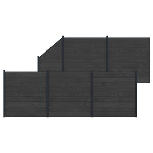 vidaXL Pannello di Recinzione 6 pcs WPC e Alluminio Nero