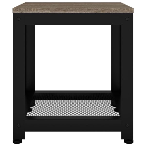 vidaXL Tavolino Grigio e Nero 40x40x45 cm MDF e Ferro
