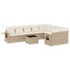 vidaXL Set Divano da Giardino 10 pz con Cuscini Beige in Polyrattan