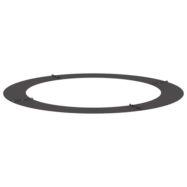 vidaXL adatto per Anello d'Albero Piatto Nero &Oslash;90 / 120 cm Acciaio