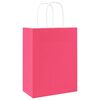 vidaXL Sacchetti di Carta 250 pz con Manici Rosa 21x11x28 cm