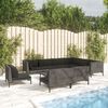 vidaXL Divani da Giardino 10 pz con Cuscini in Polyrattan Grigio Scuro