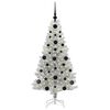 vidaXL Albero di Natale con 150 LED con supporto Argento 120 cm PET