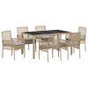 vidaXL Set da Pranzo per Giardino 7 pz Beige polyrattan